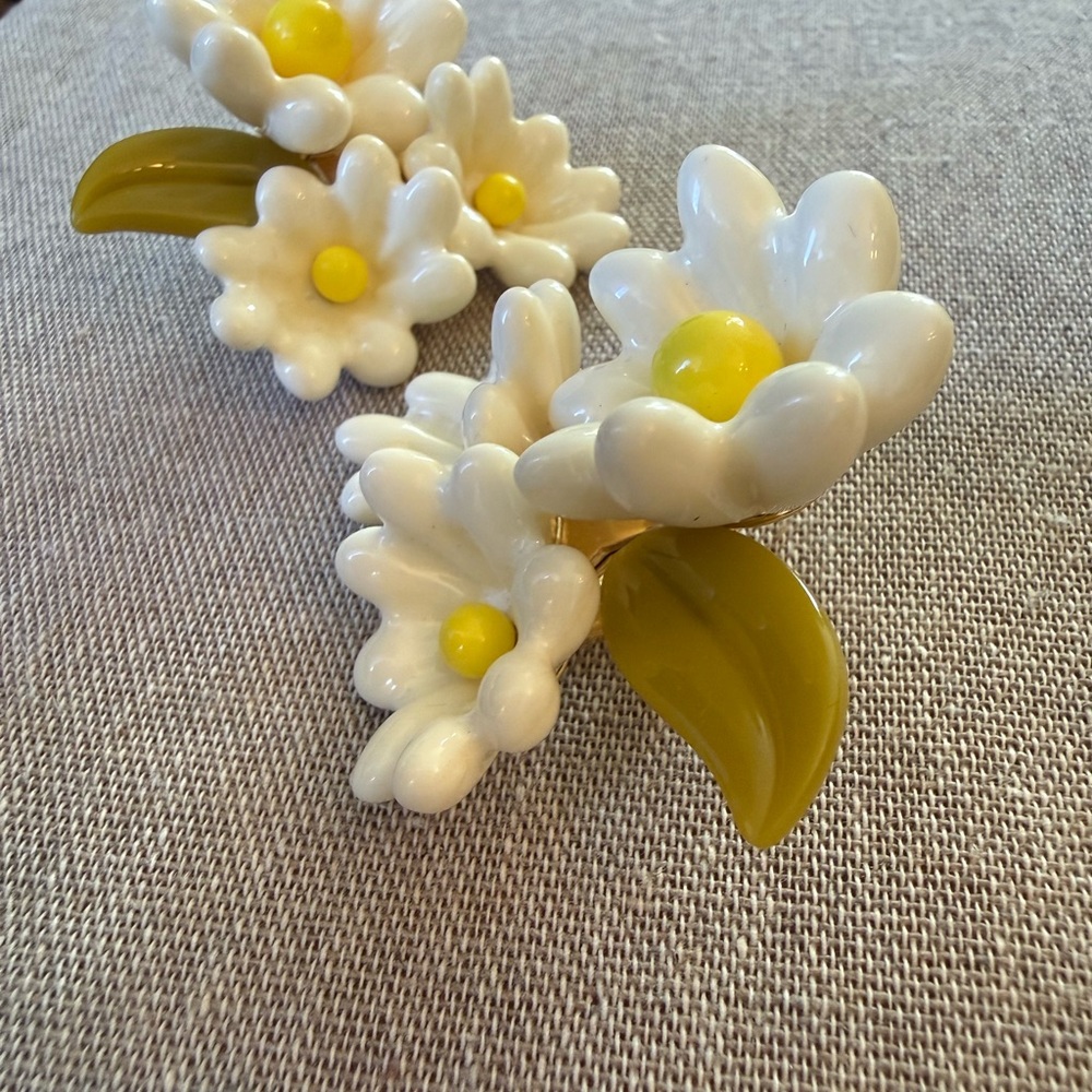 Lele Sadoughi White and Yellow Daisy Cluster Earrings - Picture 3 of 9